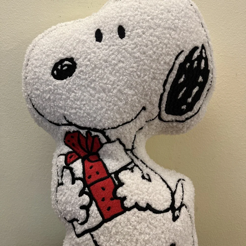 Peanuts Snoopy Christmas Pillow Holiday Sherpa Plush Cushion Home Decor 19